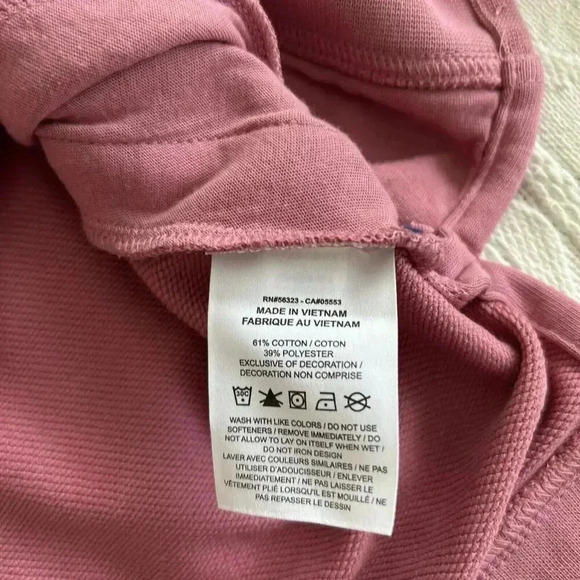 Nike Rose Pink Funnel Neck Turtleneck Tunic Sweatshirt Pockets Logo Women’s Sz L - Picture 7 of 15